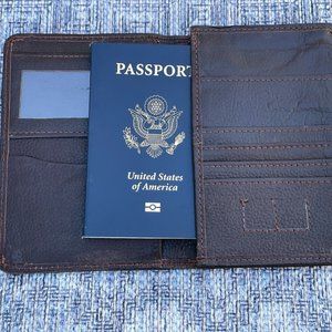 Passport Holder Dark Brown genuine Leather Handmade Card Holder Wallet